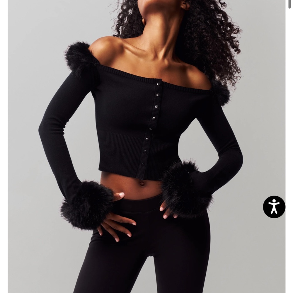 Danielle Guizio Faux Fur Cardigan